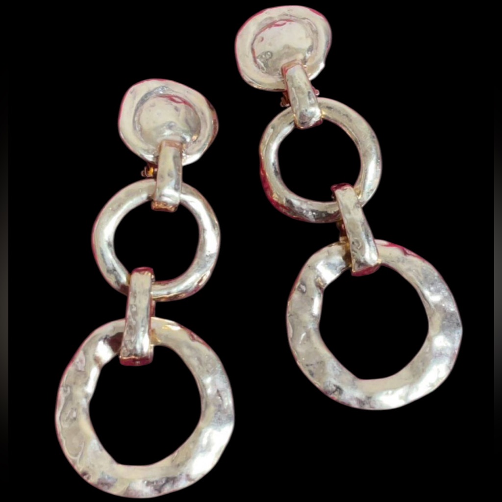 Yves Saint Laurent Vintage Ysl Gold Plated Dangle Earrings